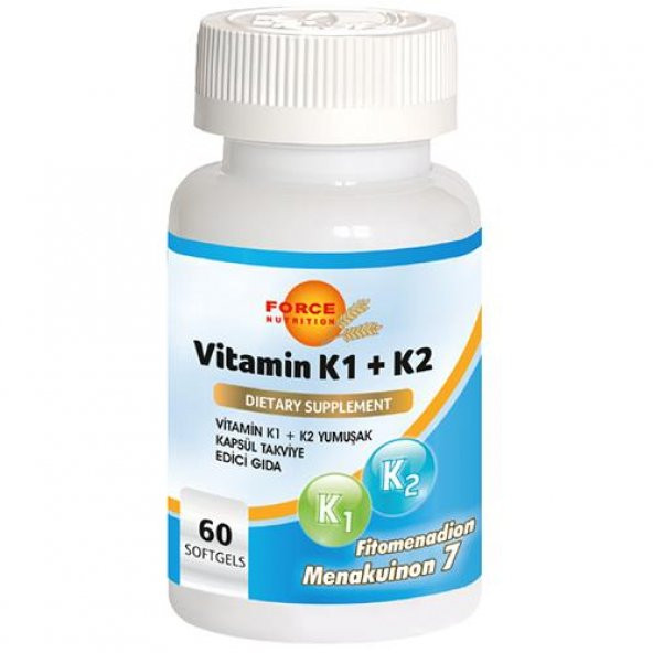 Force Nutrition K1 Vitamini K2 Vitamini 60 Softgel