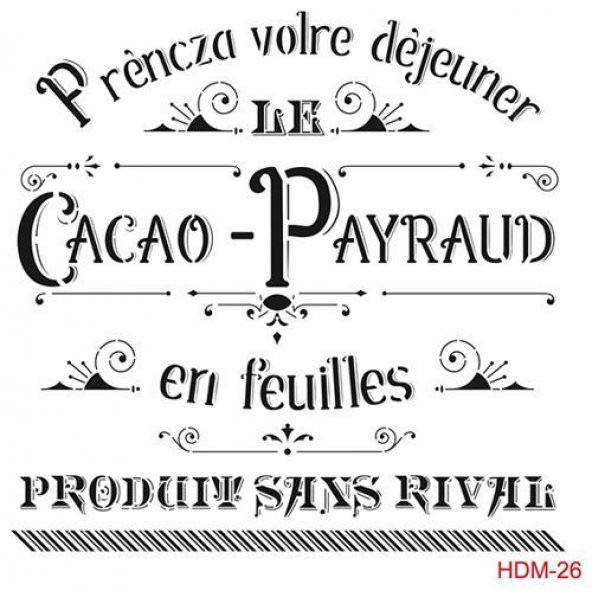 Cadence Home Decor Midi Stencil Boyama Şablonu 25x25 cm. HDM-26
