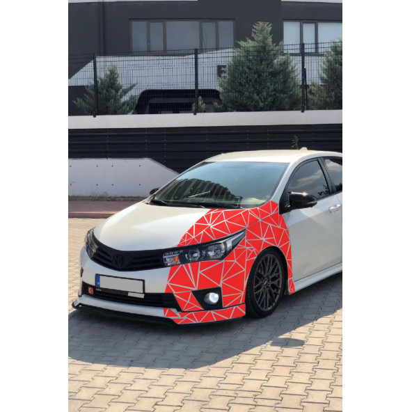 Araç Kaplama Üçgen Kesim Parlak Folyo Kırmızı 1 Metrekare stıker - 3