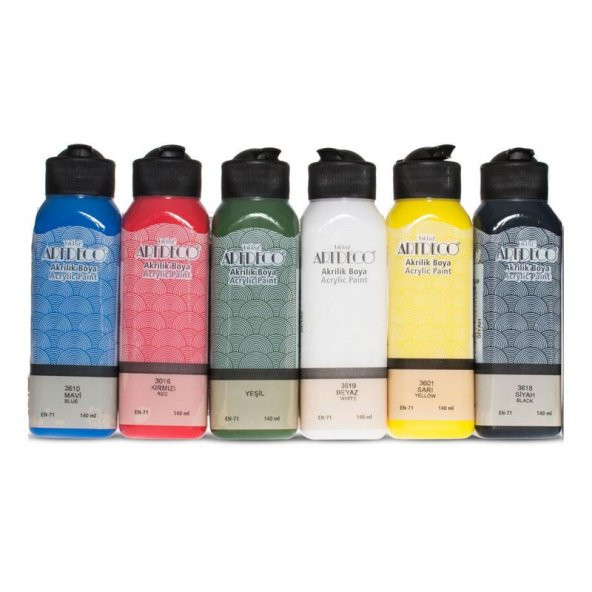 Artdeco Akrilik Boya 140 ml. x 6 Renk Basic Set