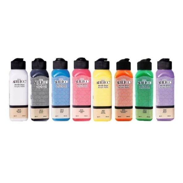 Artdeco Akrilik Boya 140 ml. x 8 Temel Renk Set