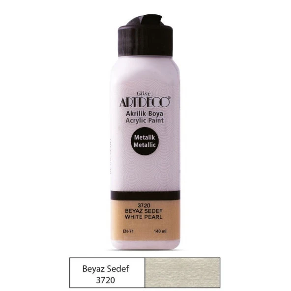 Artdeco Metalik Akrilik Boya 140 ml. 3720 Beyaz Sedef