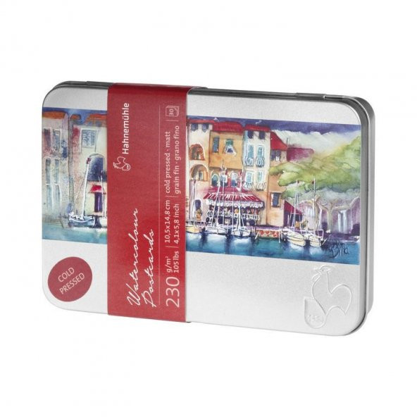 Hahnemühle Poscart MetalBox Matt Suluboya Kartları 10,5x14,8 cm. 230 gr. 30 yp.