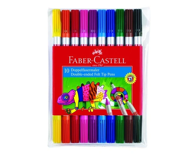 Faber Castell Çift Uçlu Keçeli Kalem 10 Renk
