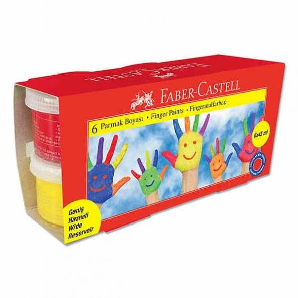 Faber Castell Parmak Boyası Büyük Boy 6 Renk x 45 ml.