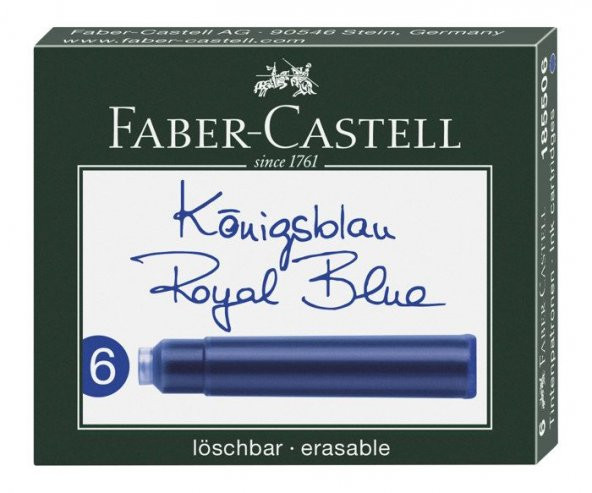 Faber Castell Dolma Kalem Mürekkep Kartuşu 6lı ROYAL MAVİ