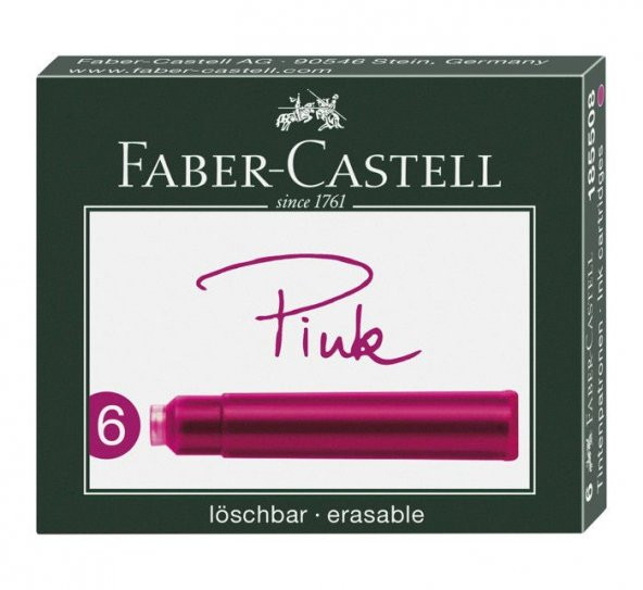 Faber Castell Dolma Kalem Mürekkep Kartuşu 6lı PEMBE