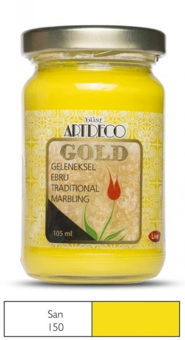 Artdeco Gold Geleneksel Ebru Boyası 105ml Sarı 150 S.2