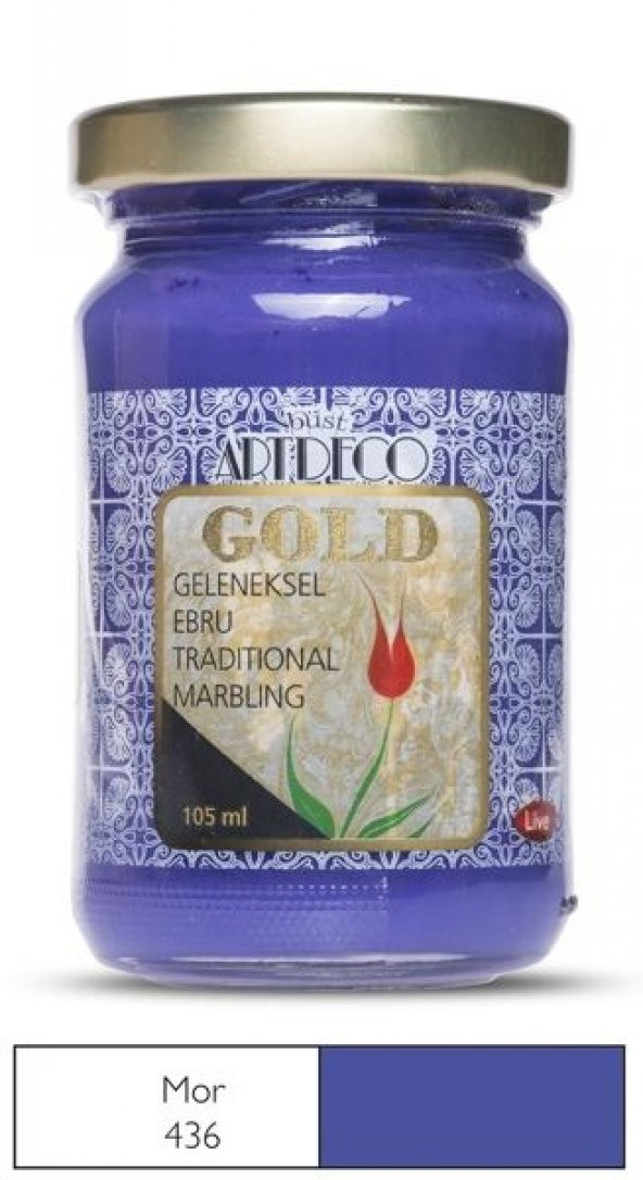 Artdeco Gold Geleneksel Ebru Boyası 105ml Mor 436 S.5