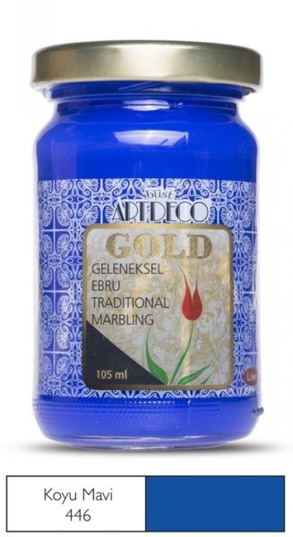 Artdeco Gold Geleneksel Ebru Boyası 105ml Koyu Mavi 446 S.4