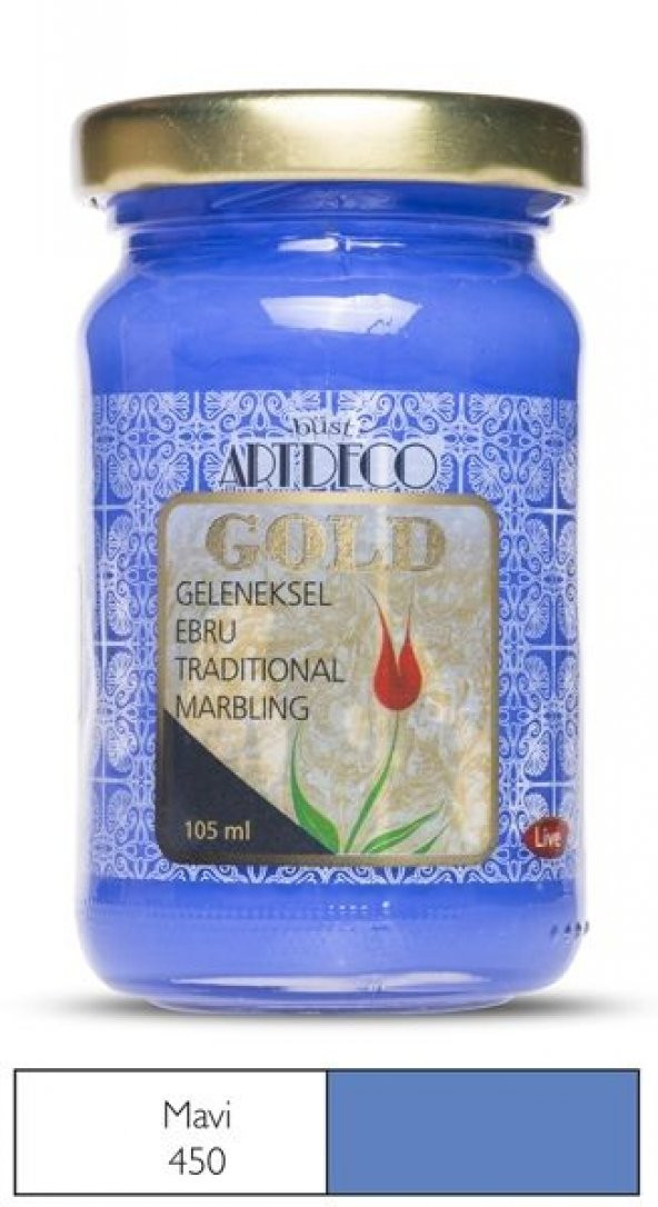 Artdeco Gold Geleneksel Ebru Boyası 105ml Mavi 450 S.1