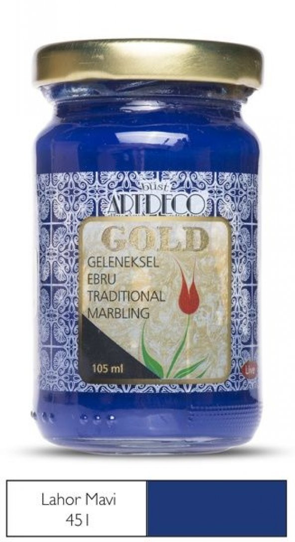 Artdeco Gold Geleneksel Ebru Boyası 105ml Lahor Mavi 451 S.5