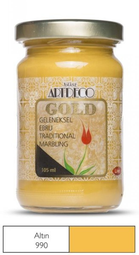 Artdeco Gold Geleneksel Ebru Boyası 105ml Metalik Altın 990 S.3