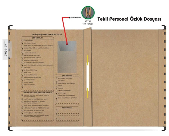 Personel Özlük Dosyası Tek Gözlü (Plastik Askılı 10 Adet) - 3