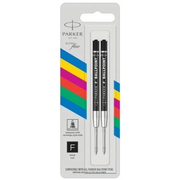 Parker Ekonomik Tükenmez Refill 2li Blister F uç Siyah