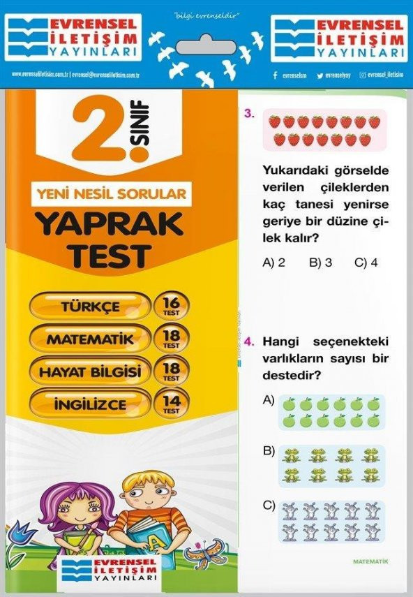 2. Sınıf Tüm Dersler Yaprak Testler Evrensel İletişim Yayınları