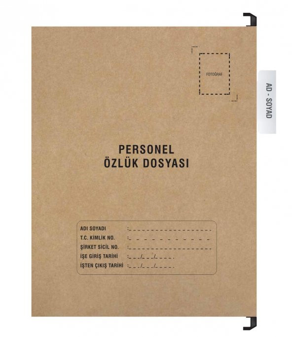 Personel Özlük Dosyası Tek Gözlü (Plastik Askılı 100 Adet) - 2