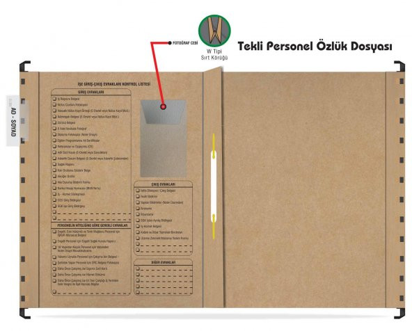 Personel Özlük Dosyası Tek Gözlü (Plastik Askılı 100 Adet) - 3