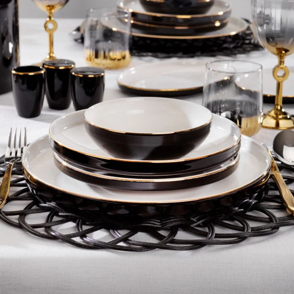 Schafer Adel Black Yemek Takımı 56 Parça-Siyah - 2