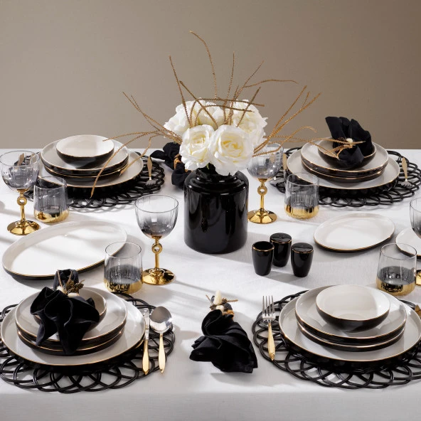 Schafer Adel Black Yemek Takımı 56 Parça-Siyah