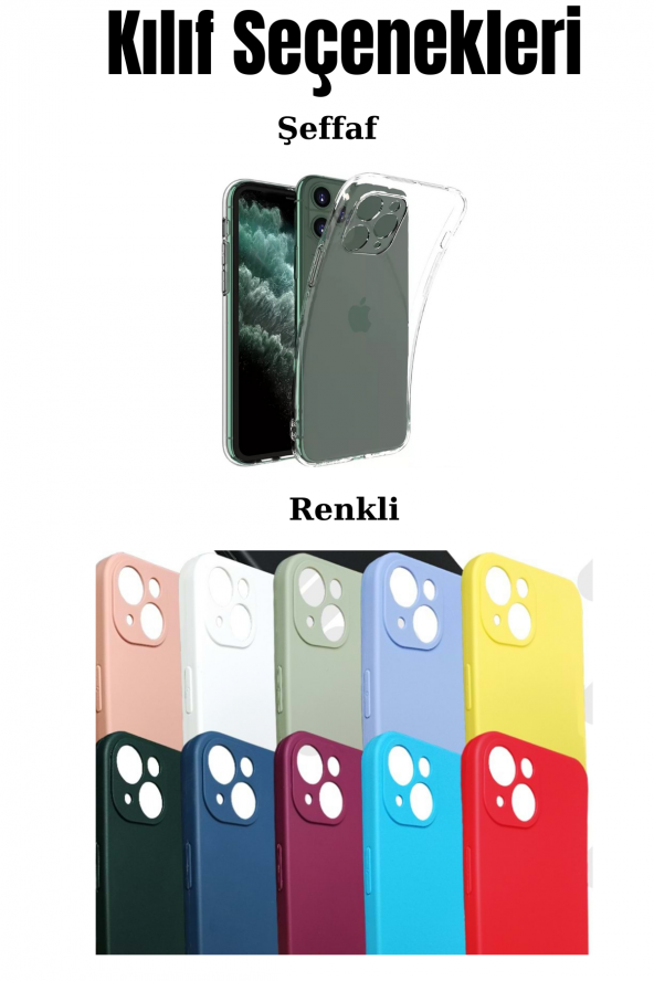 PRIENTE 5i Bir Arada Iphone  Yeni Telefonum Seti (Kılıf, Kamera Koruyucu, Cam, Adaptör, Toz Koruma) - 3