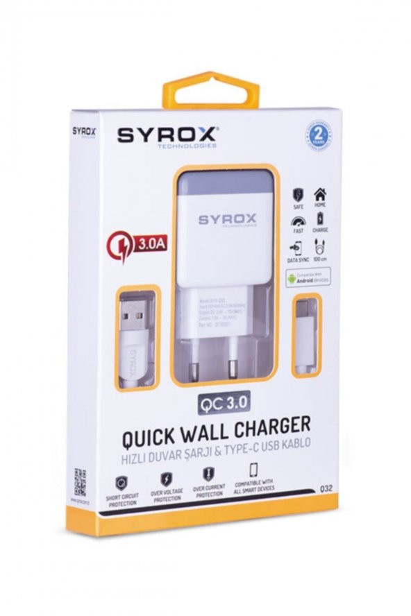 Syrox 18w Hızlı Şarj Cihazı Seti Type-c Hızlı Şarj Aleti 3.0a Type-c Girişli Hızlı Şarj Cihazı Q32 - 2