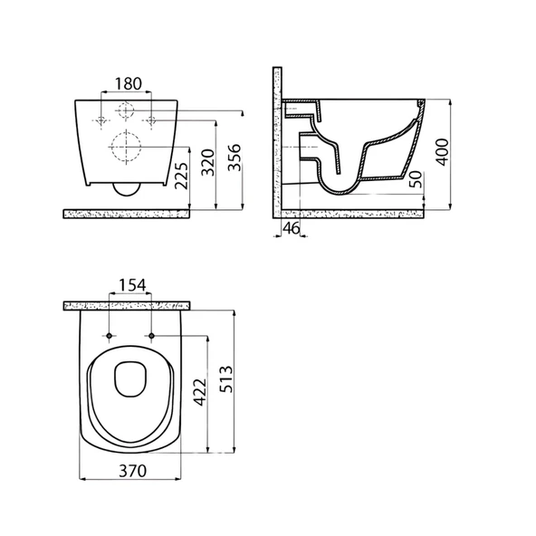 Creavit Eg321 Elegant Kanalsız Asma Klozet, Creavit Yavaş Kapanan Kapak - 7