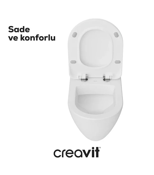 Creavit TP325 Terra Asma Kanallı Klozet,Creavit Yavaş Kapak - 3