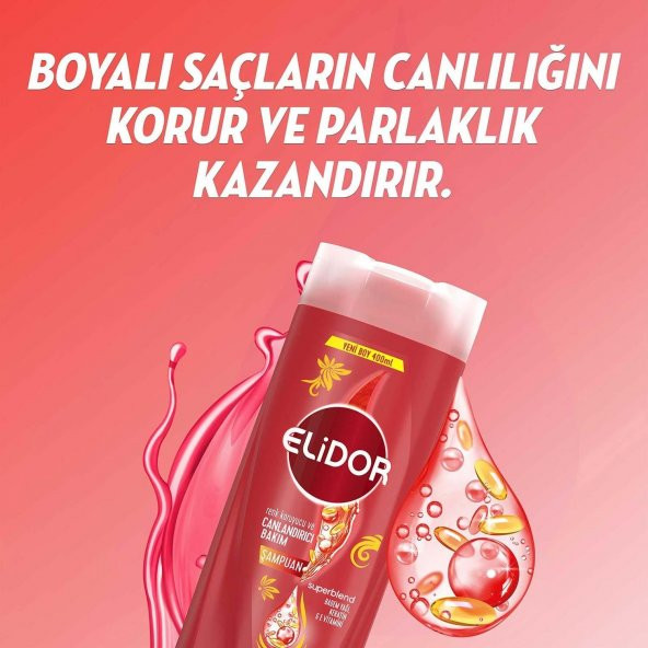 Elidor Superblend Saç Bakım Şampuanı Renk Koruyucu ve Canlandırıcı Bakım Badem Yağı Keratin E Vitamini 400 Ml - 3