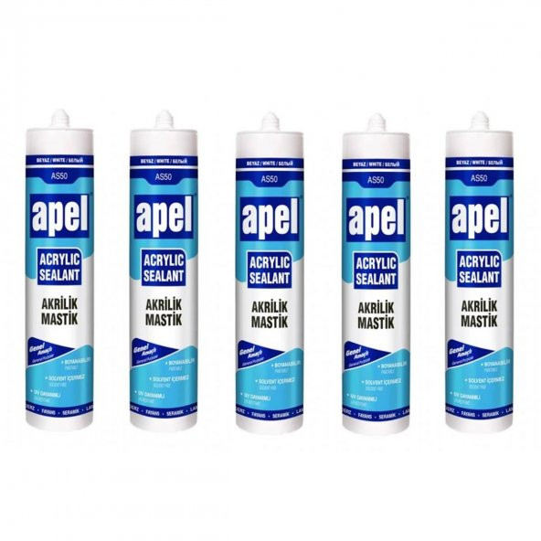 30 Adet Apel AS-50 Akrilik Mastik 500 Gr Beyaz - 2
