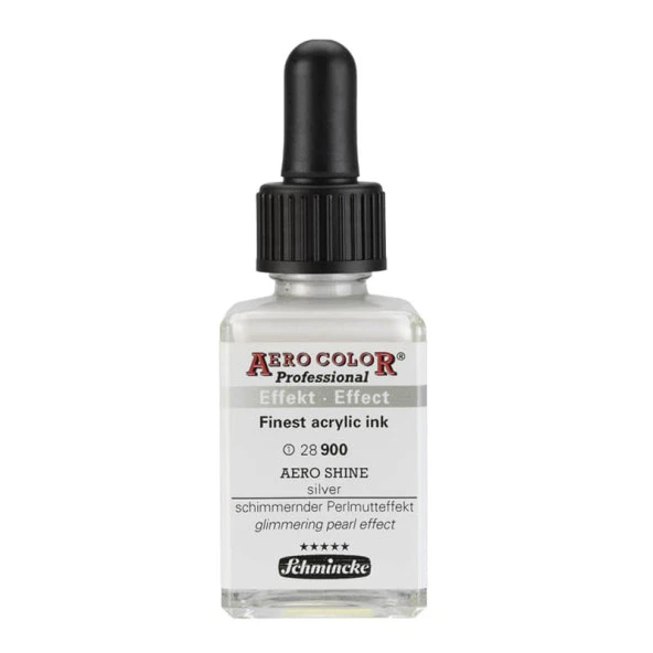 Schmincke Aero Color Professional Airbrush Mürekkep 28 ml. 900 AERO SHINE Silver