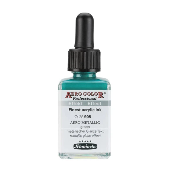 Schmincke Aero Color Professional Airbrush Mürekkep 28 ml. 905 AERO METALLIC Green