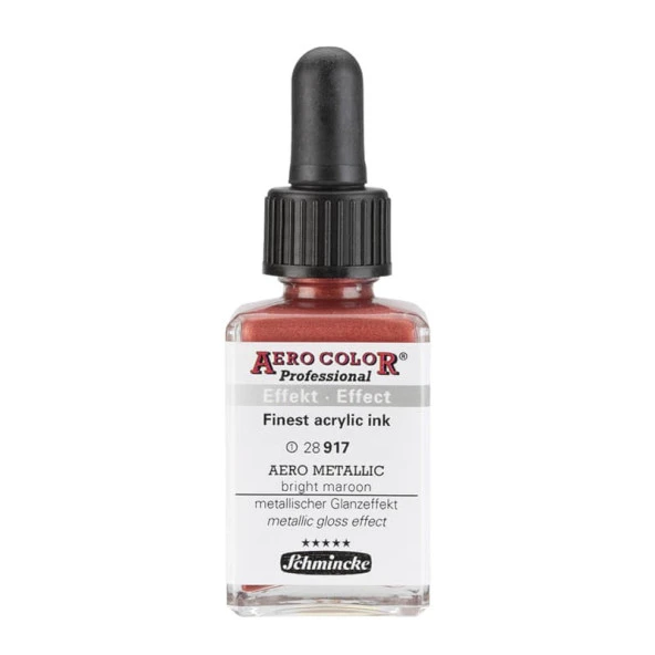 Schmincke Aero Color Professional Airbrush Mürekkep 28 ml. 917 AERO METALLIC Bright Maroon - 1