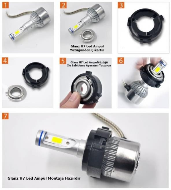 Glanz VW Golf 6 Led Xenon H7 Bağlantı Sabitleme Montaj Aparatı - 2