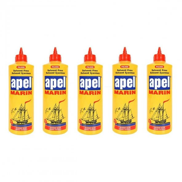 5 Adet Apel Marin Poliüretan Suya Dayanıklı Deniz Tutkalı 600 ml
