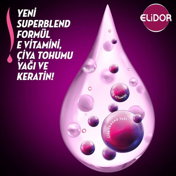 Elidor Superblend Serum Saç Bakım Kremi Esmer Parlaklık E Vitamini Chia Tohumu Yağı Keratin 350 Ml - 4
