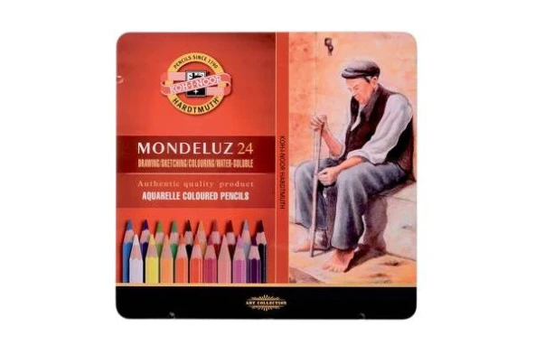 Koh-i Noor Mondeluz Aquarell Boya Kalemi 24 Renk Metal Kutu
