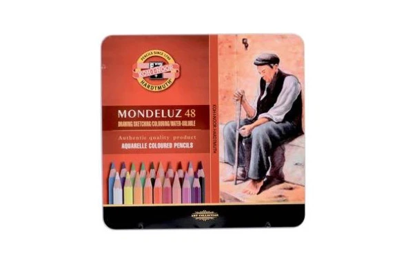 Koh-i Noor Mondeluz Aquarell Boya Kalemi 48 Renk Metal Kutu