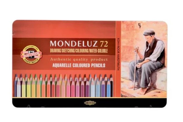 Koh-i Noor Mondeluz Aquarell Boya Kalemi 72 Renk Metal Kutu