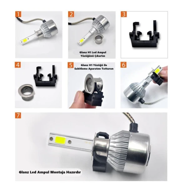 Glanz Ford Focus 2 H1 Led Xenon Sabitleme Montaj Aparatı - 2