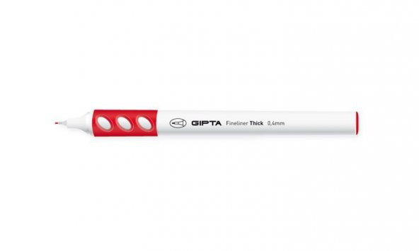 Gıpta Fineliner Thick 0.4 mm Yuvarlak Gövde Kalem KIRMIZI