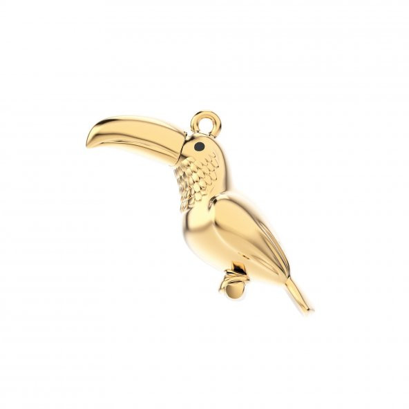 Chocli 18 Ayar Altın Kaplama Tukan Kolye - 3