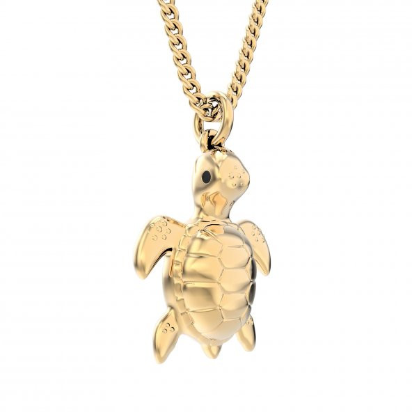 Chocli 18 Ayar Altın Kaplama Kaplumbağa Kolye