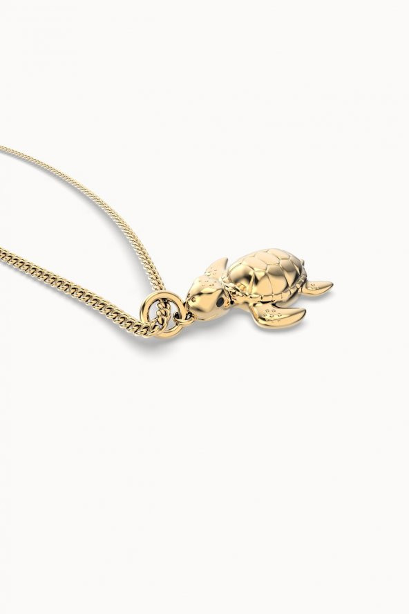 Chocli 18 Ayar Altın Kaplama Kaplumbağa Kolye - 4