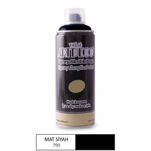 Artdeco Akrilik Sprey Boya 400 ml. MAT SİYAH