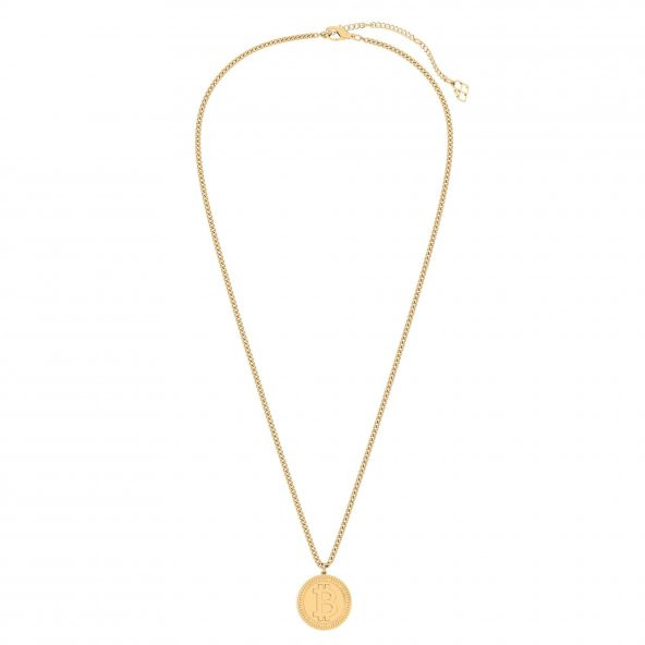Chocli 18 Ayar Altın Kaplama Bitcoin Ayarlanabilir Kolye - 2