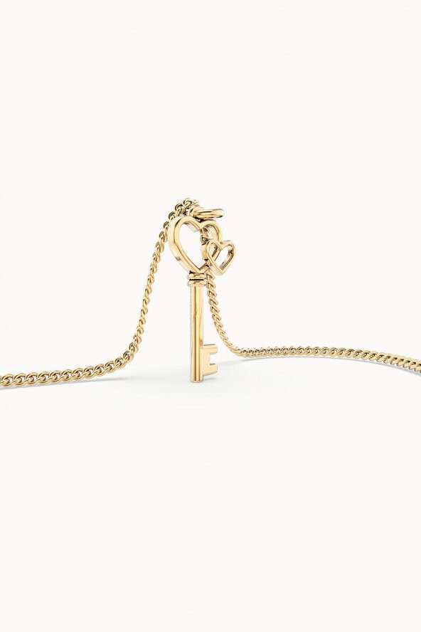 Chocli 18 Ayar Altın Kaplama Love Key Kolye - 4