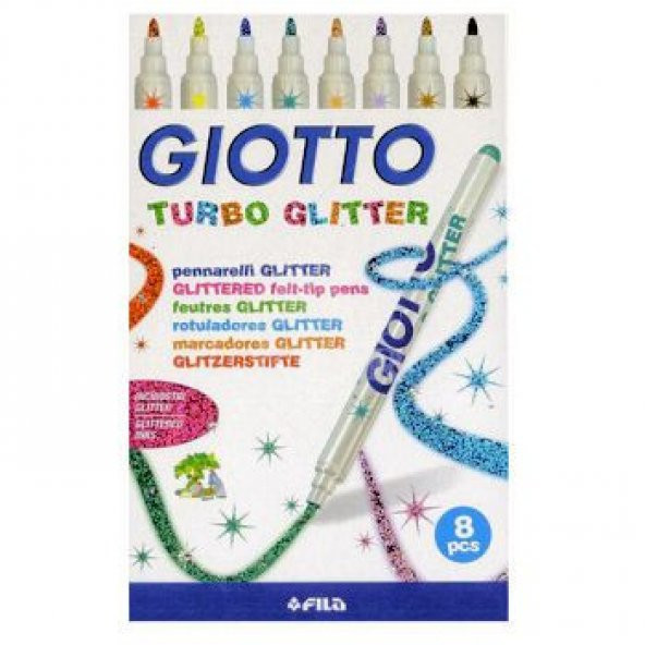 Giotto Turbo Glitter - Simli Keçeli Kalem 8 Renk