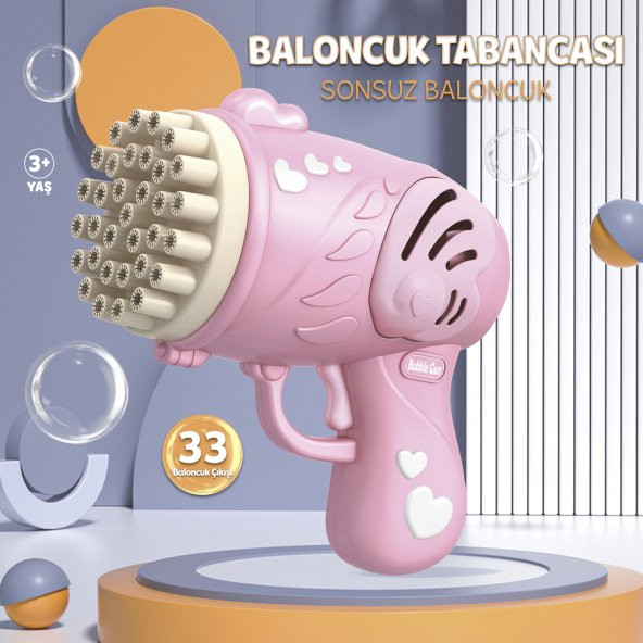 33 Kanal Işıklı Pilli Baloncuk Makinesi Köpük Tabancası Bubble Gun Machine - 2