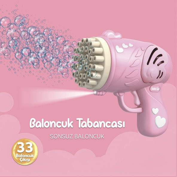 33 Kanal Işıklı Pilli Baloncuk Makinesi Köpük Tabancası Bubble Gun Machine - 4
